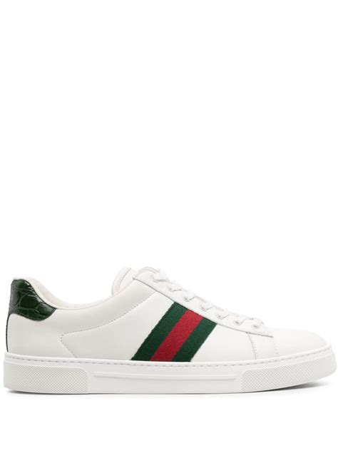 gucci stripe leather sneaker precio|gucci ace tennis shoes.